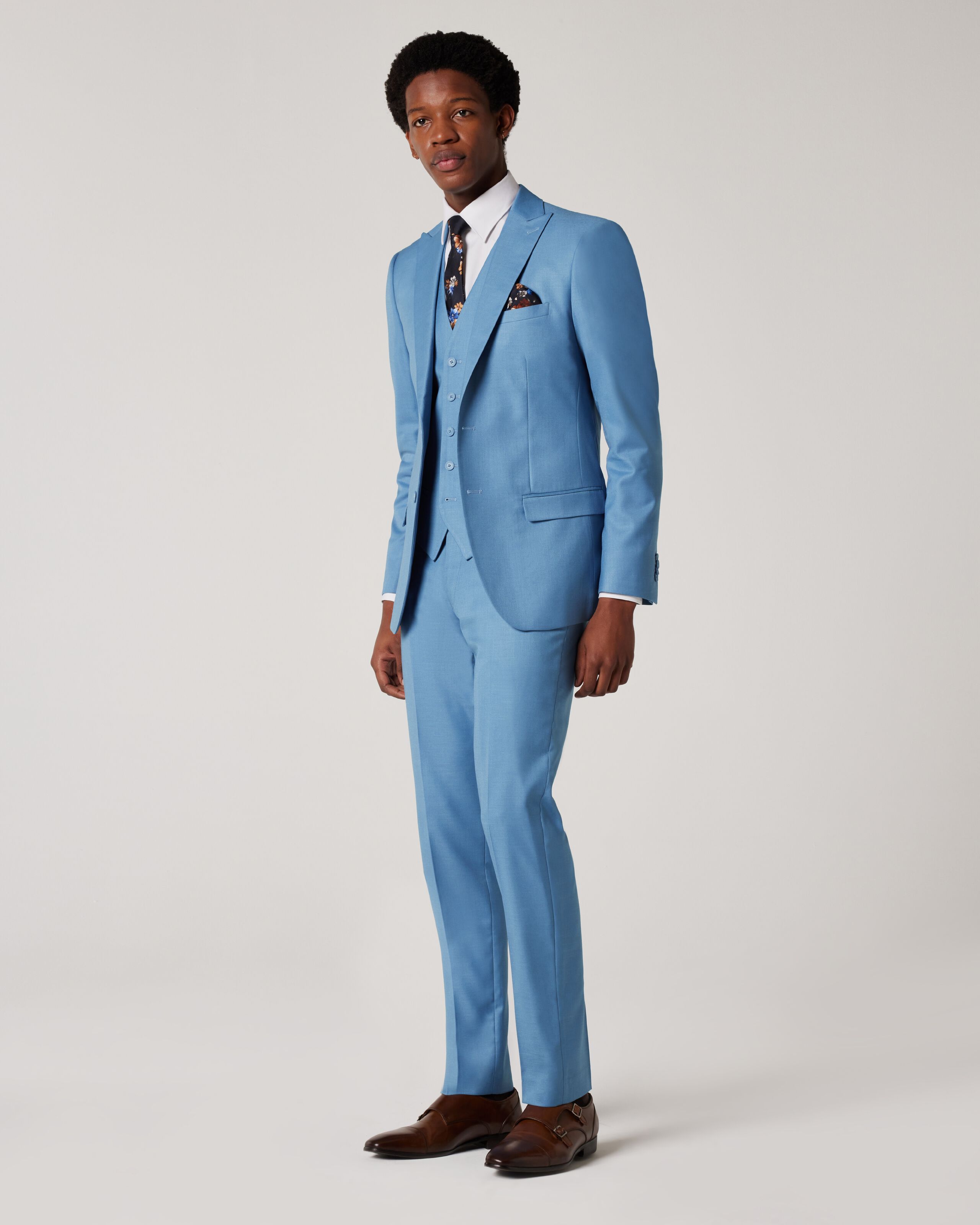 Blue coat and blue pants online